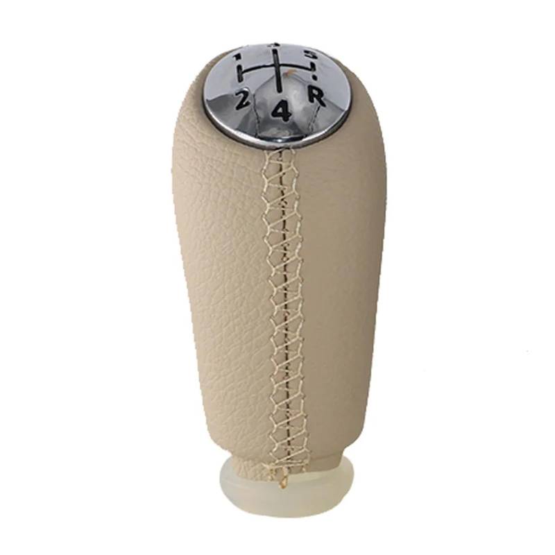 XKOEHXJ Schalthebelknopf Für Dacia Für Dokker 2012-2021 Für Sandero Getriebe Griff Schalthebel Knopf Schaltknauf Gear Stick Schaltknauf(Beige Leather) von XKOEHXJ