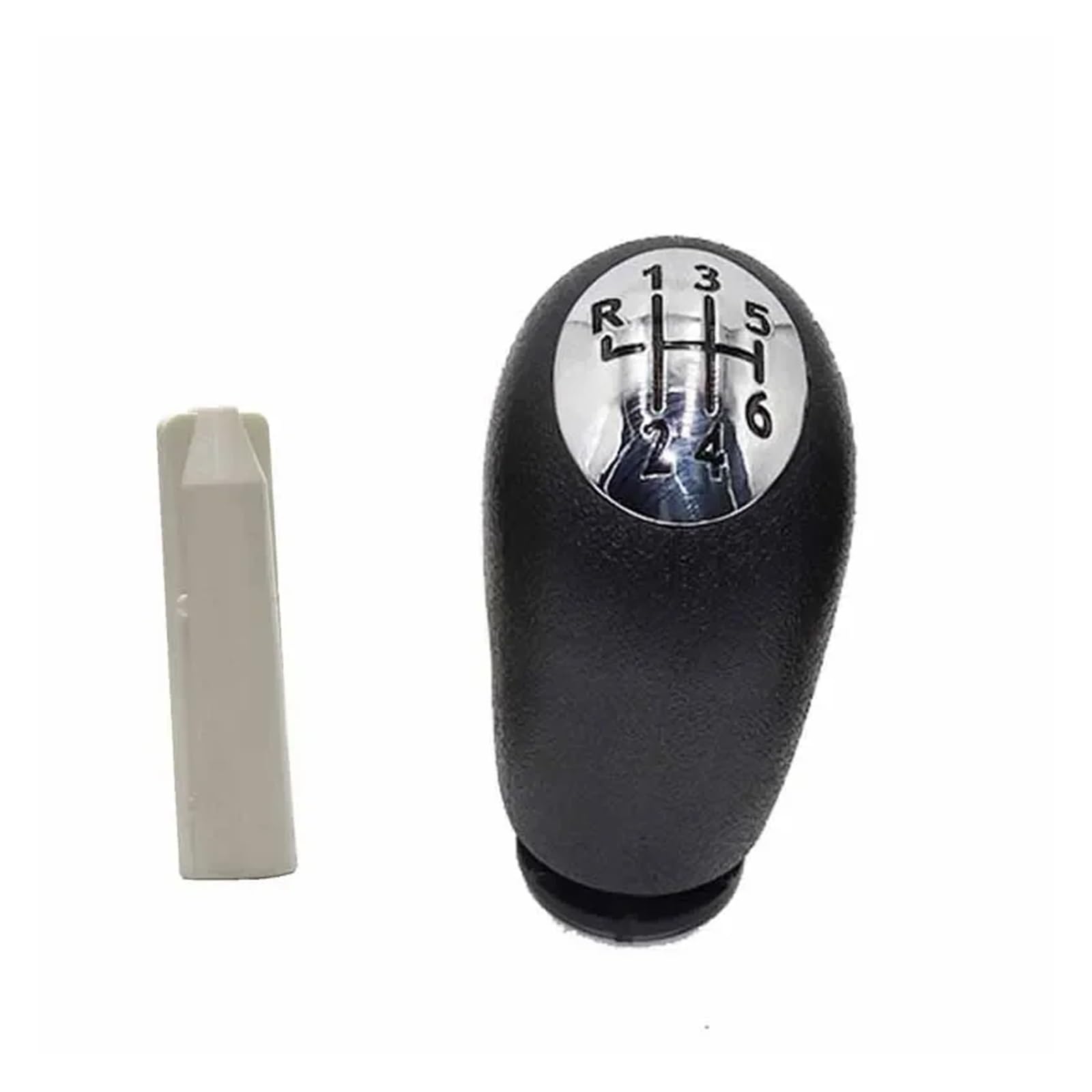 XKOEHXJ Schalthebelknopf Für Megane II MK2 Für Scenic 2 Für Clio 3 III MK3 5/6 Geschwindigkeit Chrom Auto MT Schaltknauf Hülse Adapter Hebel Gear Stick Schaltknauf(6 Speed knob Adapter) von XKOEHXJ