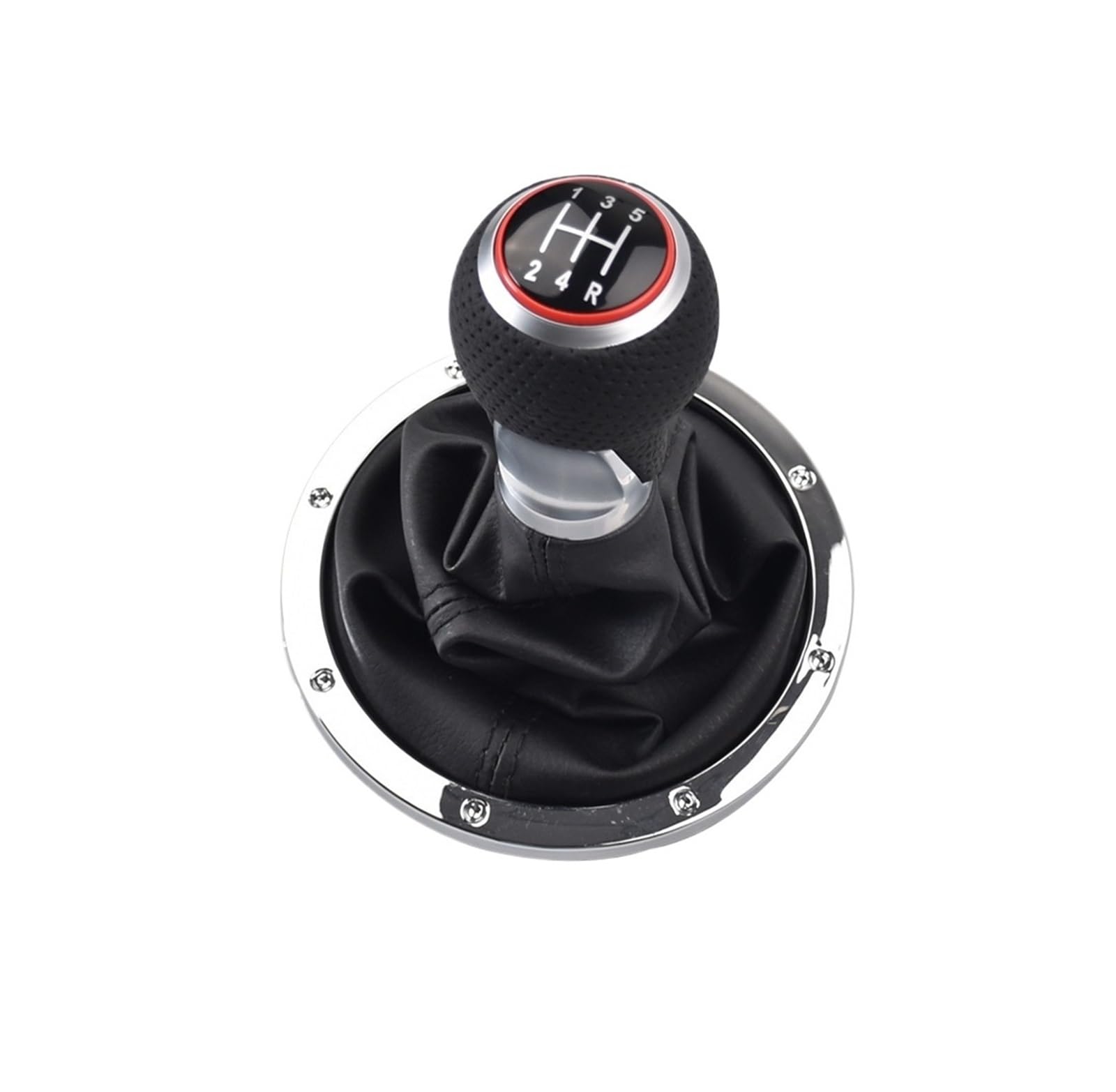 XKOEHXJ Schalthebelknopf Für VW Für GOL Für Pointer Für Saveiro Für Parati 2005-2010 5-Gang-Auto-Styling-Schaltknaufhebelmanschette Gear Stick Schaltknauf(Red Ring) von XKOEHXJ