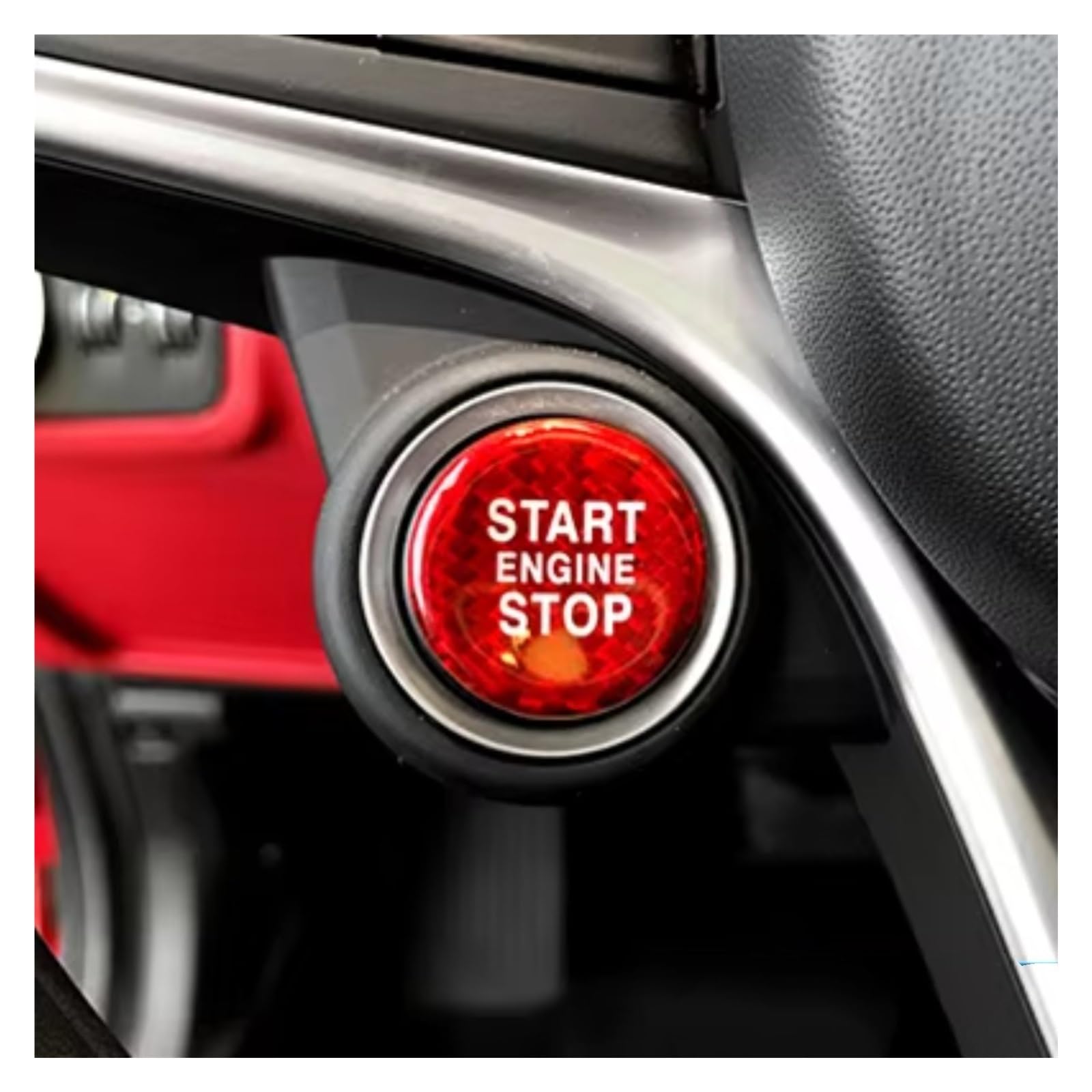 Zubehör Innenraum Für Alfa Für Romeo 147 156 159 Für Giulia Für Stelvio Auto Motor Start Stop Button Cover Aufkleber Innenzubehör(Red) von XKOEHXJ