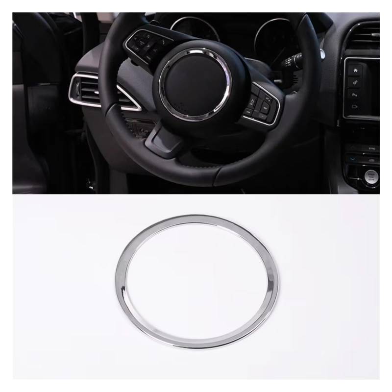 Zubehör Innenraum Für Jaguar Für XFL Für F-PACE XE Für XEL X761 X760 ABS Auto Lenkrad Ring Dekorative Aufkleber Innenzubehör(Mirror Silver) von XKOEHXJ