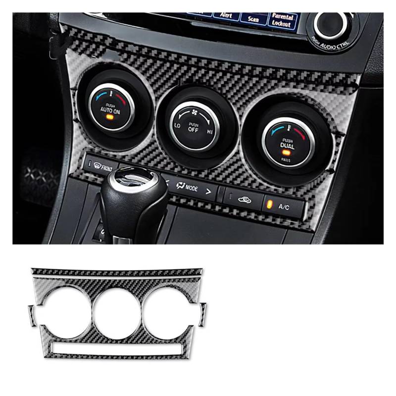 Zubehör Innenraum Für Mazda 3 2010-2013 Innenausstattung Auto Auto Styling Carbon Fiber Car Radio Control Aufkleber Innenzubehör(Black 1) von XKOEHXJ