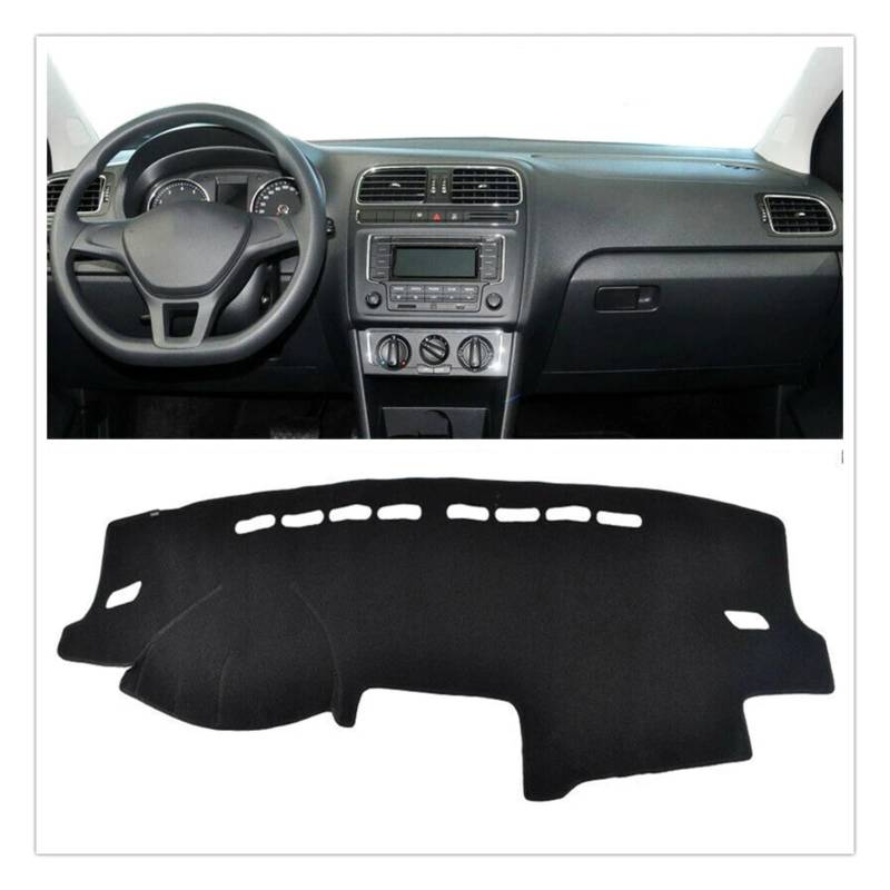 Zubehör Innenraum Für VW Für Polo MK5 6R 2009-2017 Dashboard Abdeckung Konsole Dash Board Panel Matte Vorne Schatten Teppich Innenzubehör(LHD) von XKOEHXJ