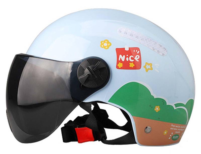 Halbhelm Offener Motorradhelm Retro-Motorradhelm Offener Motorradhelm für Erwachsene DOT/ECE-geprüfter Retro-Klassiker Leichter Helm B,55-60CM von XLGNXXL