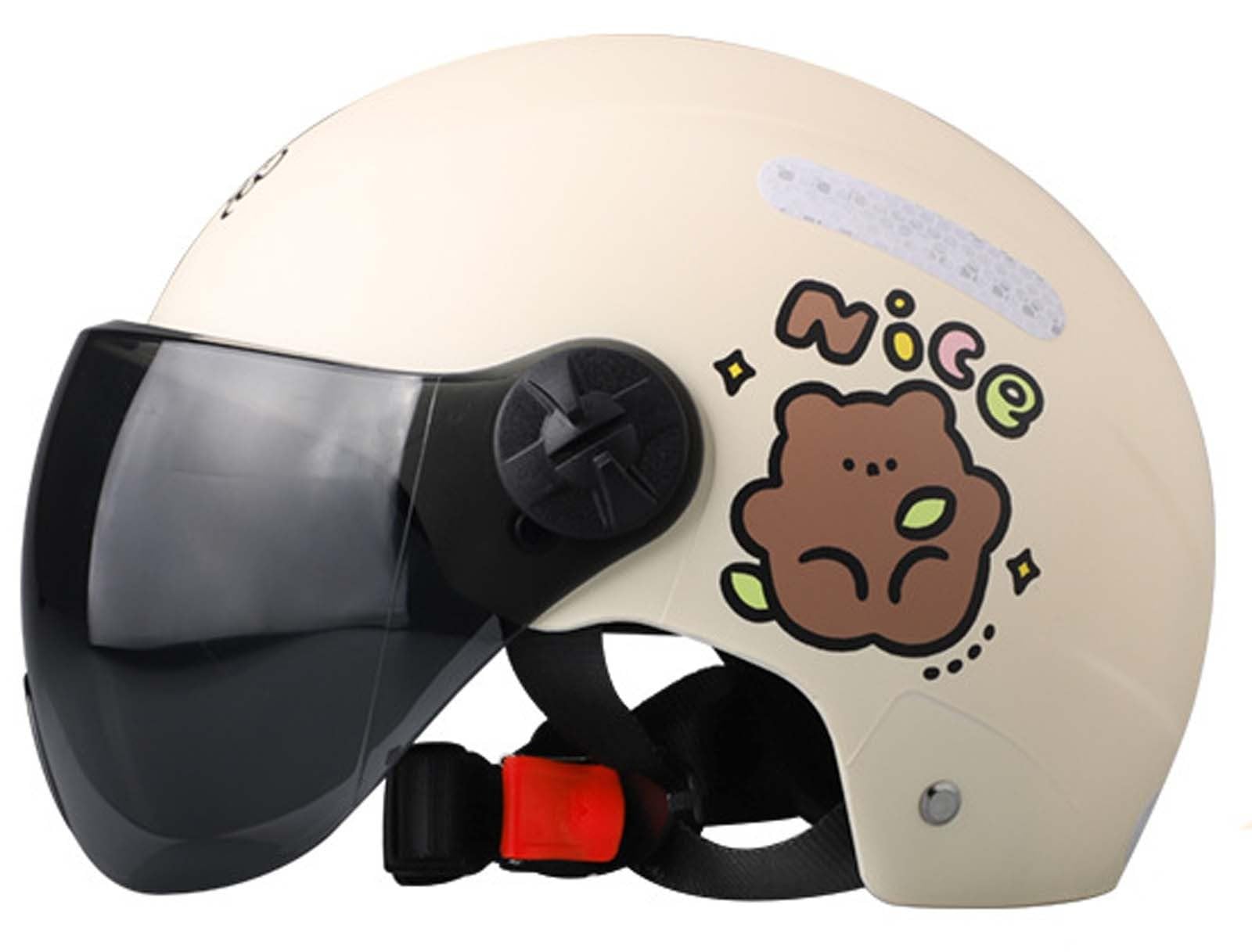 Halbhelm Offener Motorradhelm Retro-Motorradhelm Offener Motorradhelm für Erwachsene DOT/ECE-geprüfter Retro-Klassiker Leichter Helm C,55-60CM von XLGNXXL