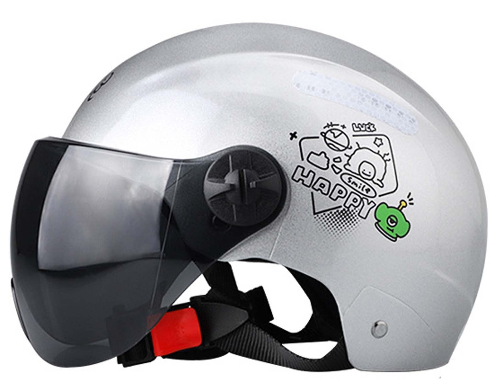 Halbhelm Offener Motorradhelm Retro-Motorradhelm Offener Motorradhelm für Erwachsene DOT/ECE-geprüfter Retro-Klassiker Leichter Helm G,55-60CM von XLGNXXL