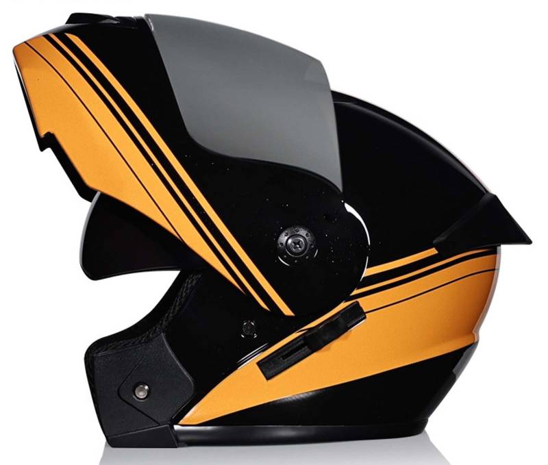 Integralhelm für MotorradfahrerModulhelmIntegrierte Motorrad-DoppellinsenGeeignet für Erwachsene Männer und FrauenDOT/ECE-Zertifiziert 10,L(58-59CM) von XLGNXXL