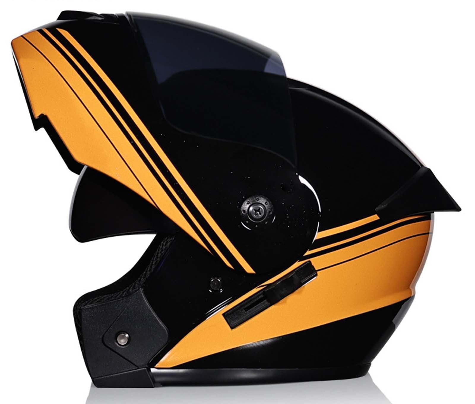 Integralhelm für MotorradfahrerModulhelmIntegrierte Motorrad-DoppellinsenGeeignet für Erwachsene Männer und FrauenDOT/ECE-Zertifiziert 11,L(58-59CM) von XLGNXXL