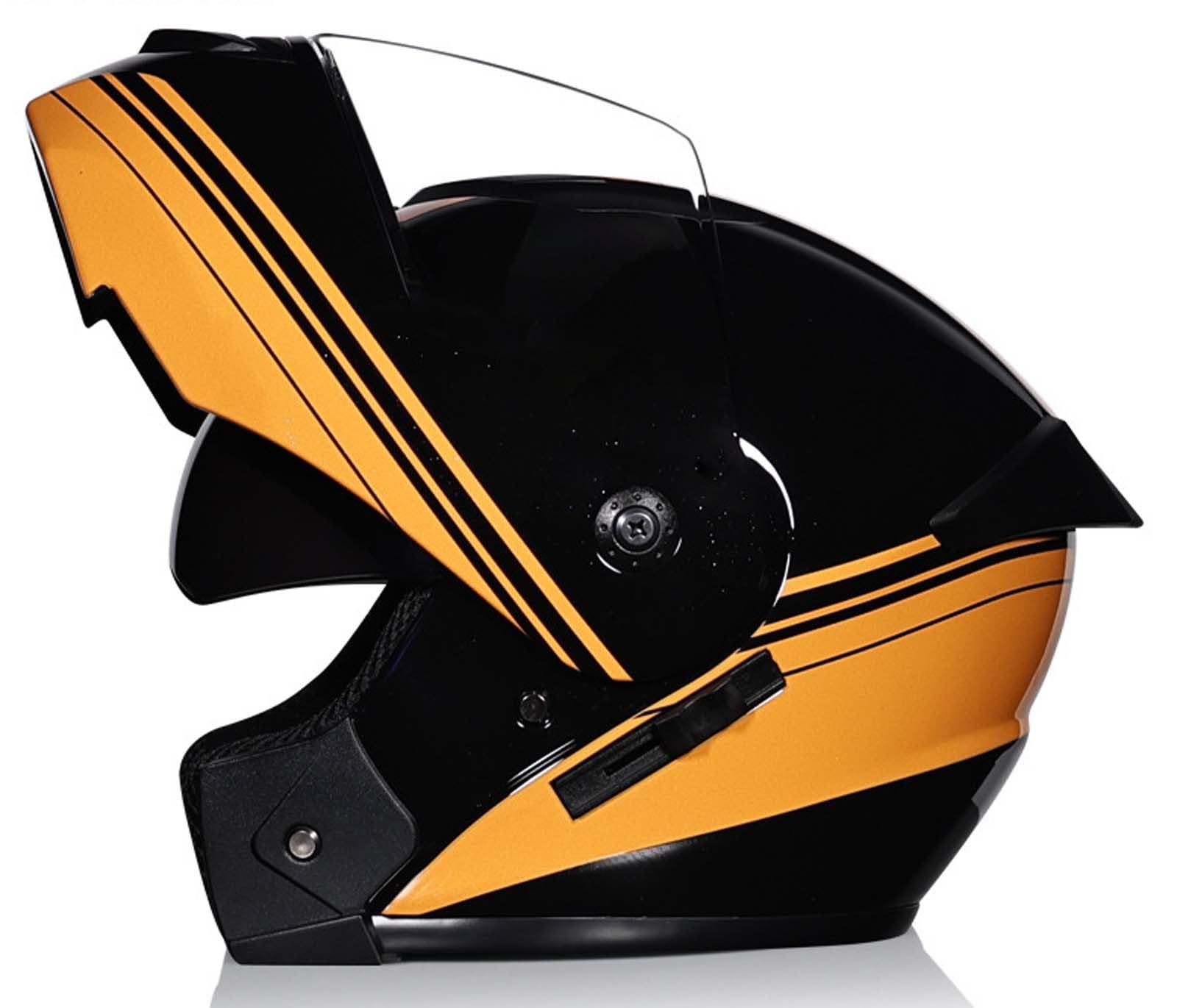 Integralhelm für MotorradfahrerModulhelmIntegrierte Motorrad-DoppellinsenGeeignet für Erwachsene Männer und FrauenDOT/ECE-Zertifiziert 12,L(58-59CM) von XLGNXXL