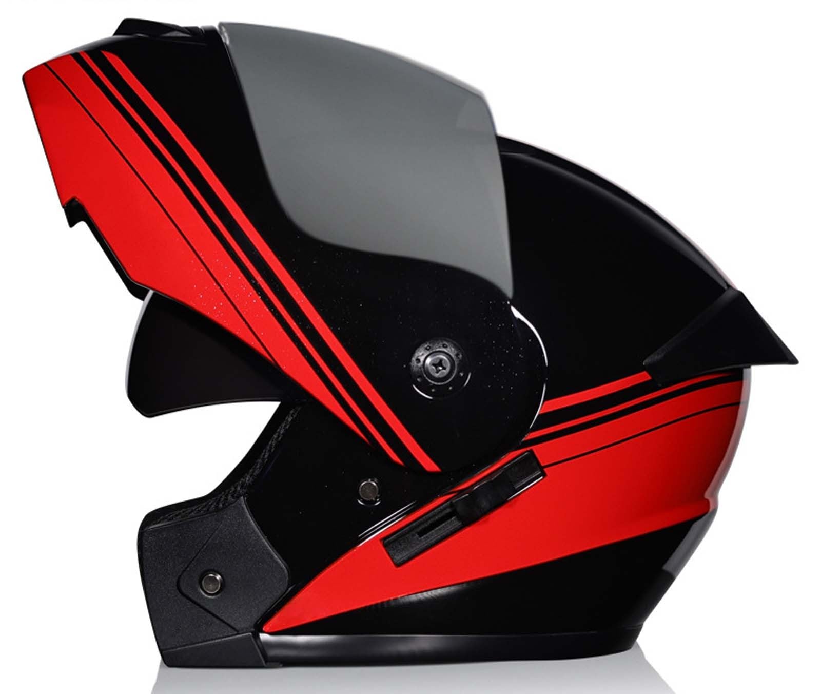 Integralhelm für MotorradfahrerModulhelmIntegrierte Motorrad-DoppellinsenGeeignet für Erwachsene Männer und FrauenDOT/ECE-Zertifiziert 14,L(58-59CM) von XLGNXXL