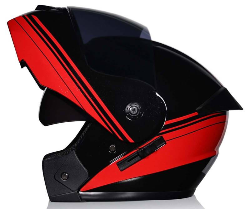 Integralhelm für MotorradfahrerModulhelmIntegrierte Motorrad-DoppellinsenGeeignet für Erwachsene Männer und FrauenDOT/ECE-Zertifiziert 15,L(58-59CM) von XLGNXXL