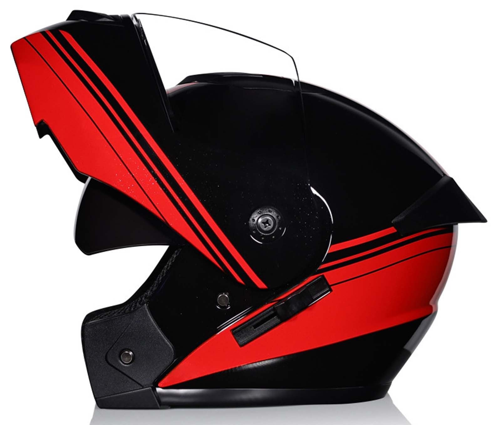 Integralhelm für MotorradfahrerModulhelmIntegrierte Motorrad-DoppellinsenGeeignet für Erwachsene Männer und FrauenDOT/ECE-Zertifiziert 16,L(58-59CM) von XLGNXXL