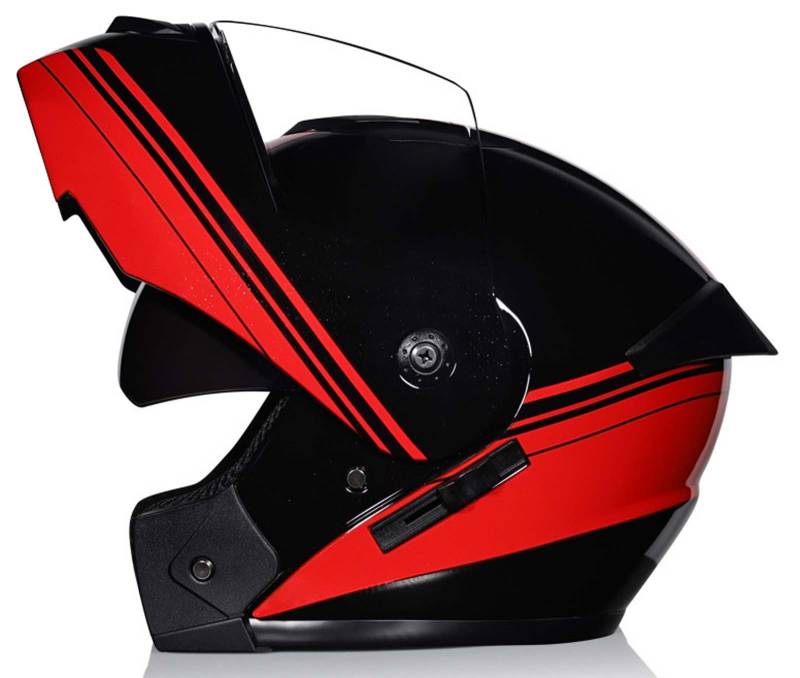 Integralhelm für MotorradfahrerModulhelmIntegrierte Motorrad-DoppellinsenGeeignet für Erwachsene Männer und FrauenDOT/ECE-Zertifiziert 16,L(58-59CM) von XLGNXXL