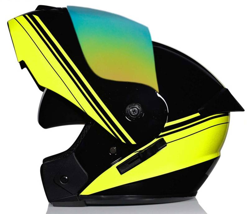 Integralhelm für MotorradfahrerModulhelmIntegrierte Motorrad-DoppellinsenGeeignet für Erwachsene Männer und FrauenDOT/ECE-Zertifiziert 5,XL(60-61CM) von XLGNXXL