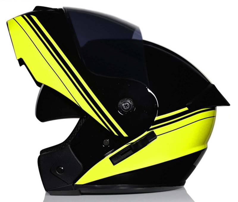 Integralhelm für MotorradfahrerModulhelmIntegrierte Motorrad-DoppellinsenGeeignet für Erwachsene Männer und FrauenDOT/ECE-Zertifiziert 7,M(56-57CM) von XLGNXXL