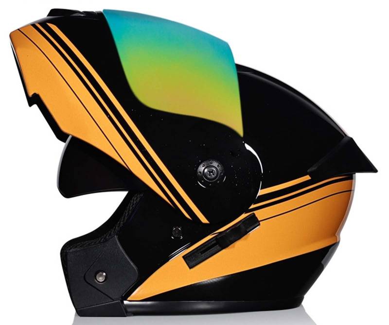 Integralhelm für MotorradfahrerModulhelmIntegrierte Motorrad-DoppellinsenGeeignet für Erwachsene Männer und FrauenDOT/ECE-Zertifiziert 9,XL(60-61CM) von XLGNXXL