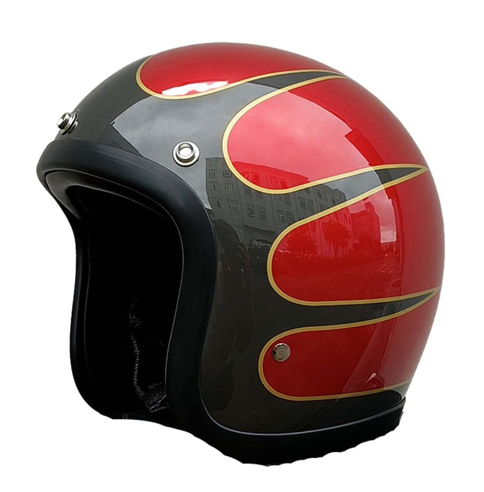 Motorrad-Halbhelm, Retro-Motorradhelm mit offenem Gesicht, altmodischer Motorradhelm, Jet-Motorradhelm, geeignet für Erwachsene Männer und Frauen A,M(55-56CM) von XLGNXXL