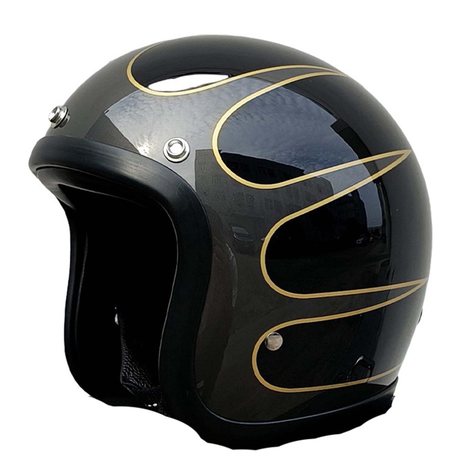 Motorrad-Halbhelm, Retro-Motorradhelm mit offenem Gesicht, altmodischer Motorradhelm, Jet-Motorradhelm, geeignet für Erwachsene Männer und Frauen C,XXL(61-62CM) von XLGNXXL