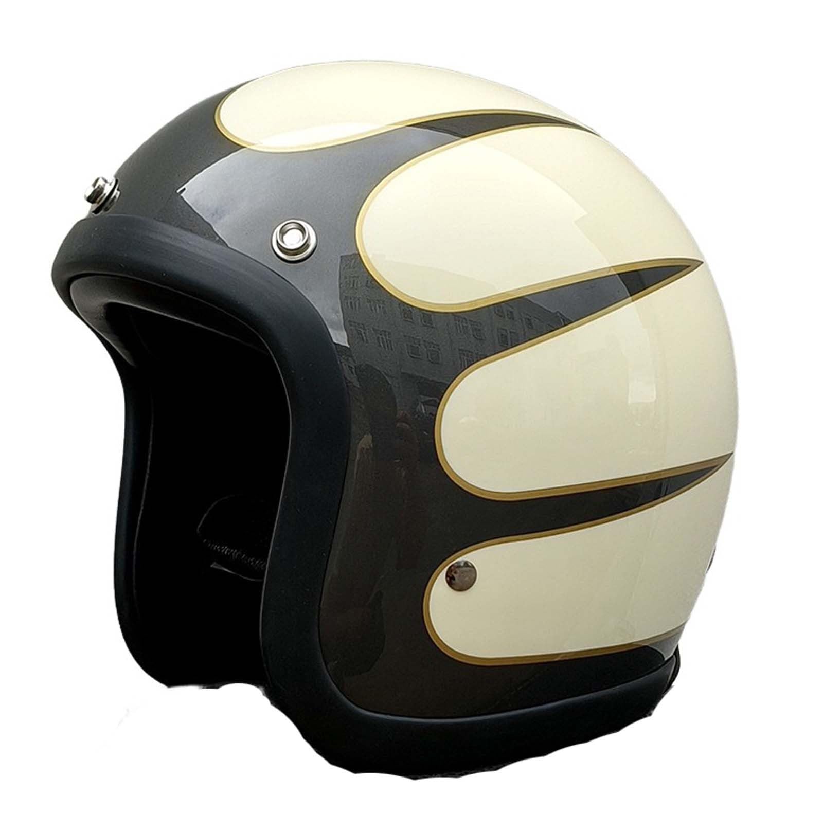 Motorrad-Halbhelm, Retro-Motorradhelm mit offenem Gesicht, altmodischer Motorradhelm, Jet-Motorradhelm, geeignet für Erwachsene Männer und Frauen D,XL(59-60CM) von XLGNXXL