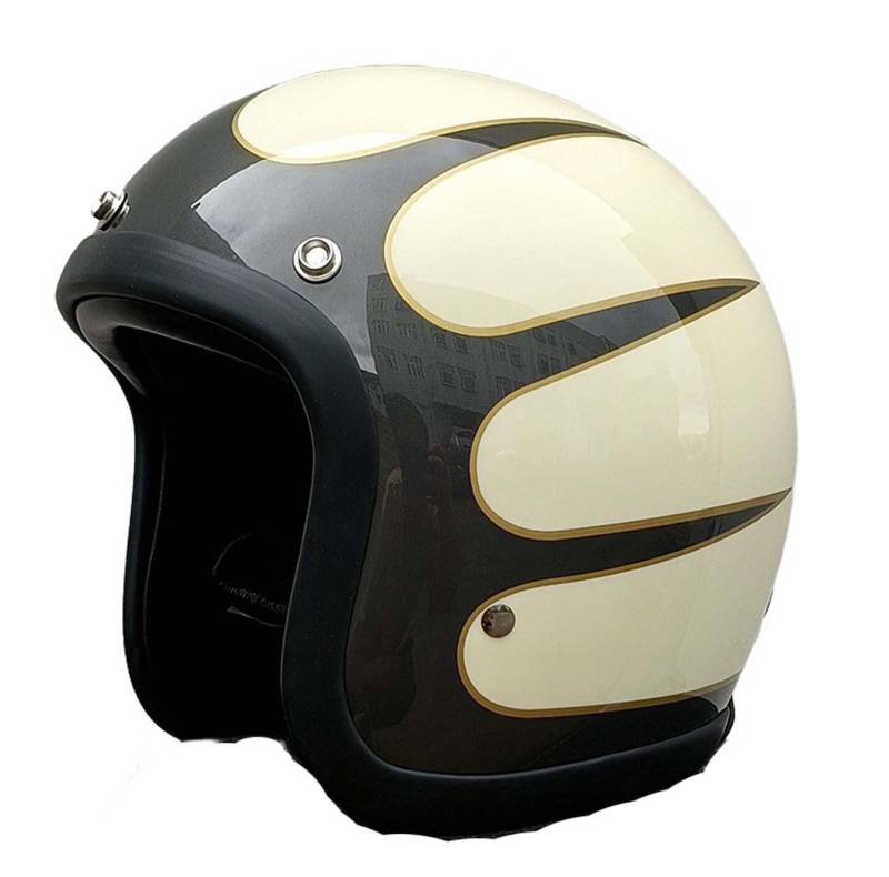 Motorrad-Halbhelm, Retro-Motorradhelm mit offenem Gesicht, altmodischer Motorradhelm, Jet-Motorradhelm, geeignet für Erwachsene Männer und Frauen D,XXL(61-62CM) von XLGNXXL