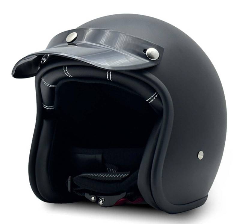 Neuartiger Motorrad-Jethelm, Ganzjahres-Mopedhelm, Retro-Motorrad-Halbhelm, ECE/DOT-geprüfter 3/4-Halbhelm für Männer und Frauen B,XL von XLGNXXL