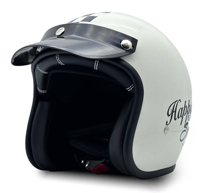 Neuartiger Motorrad-Jethelm, Ganzjahres-Mopedhelm, Retro-Motorrad-Halbhelm, ECE/DOT-geprüfter 3/4-Halbhelm für Männer und Frauen D,L von XLGNXXL