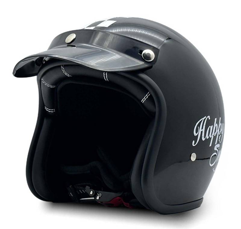 Neuartiger Motorrad-Jethelm, Ganzjahres-Mopedhelm, Retro-Motorrad-Halbhelm, ECE/DOT-geprüfter 3/4-Halbhelm für Männer und Frauen E,XXL von XLGNXXL