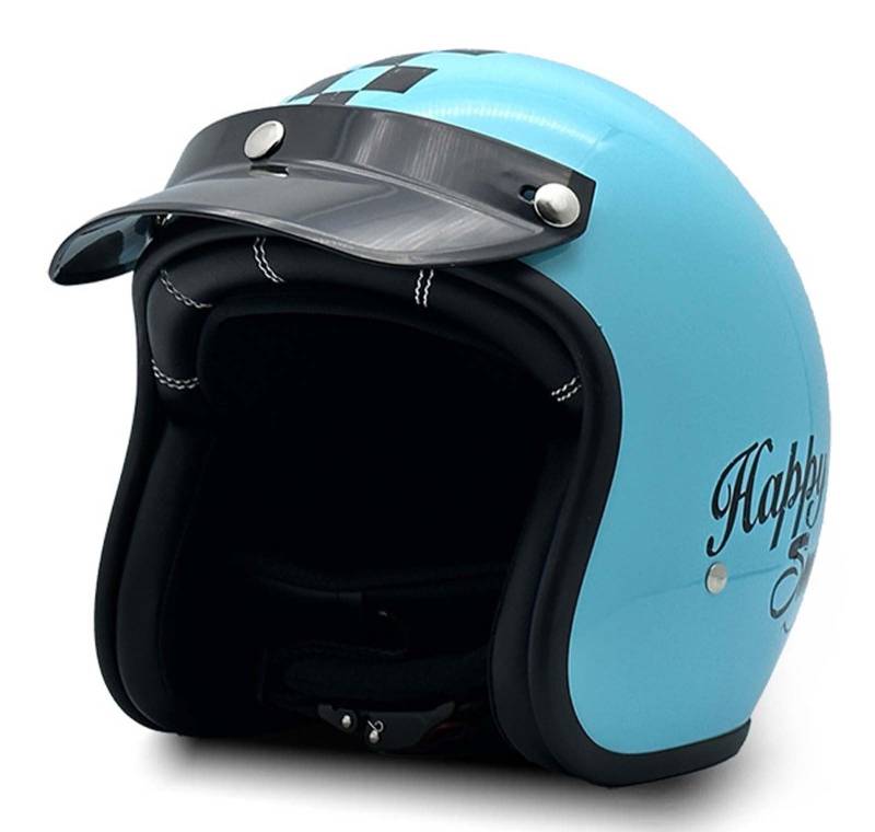 Neuartiger Motorrad-Jethelm, Ganzjahres-Mopedhelm, Retro-Motorrad-Halbhelm, ECE/DOT-geprüfter 3/4-Halbhelm für Männer und Frauen F,L von XLGNXXL