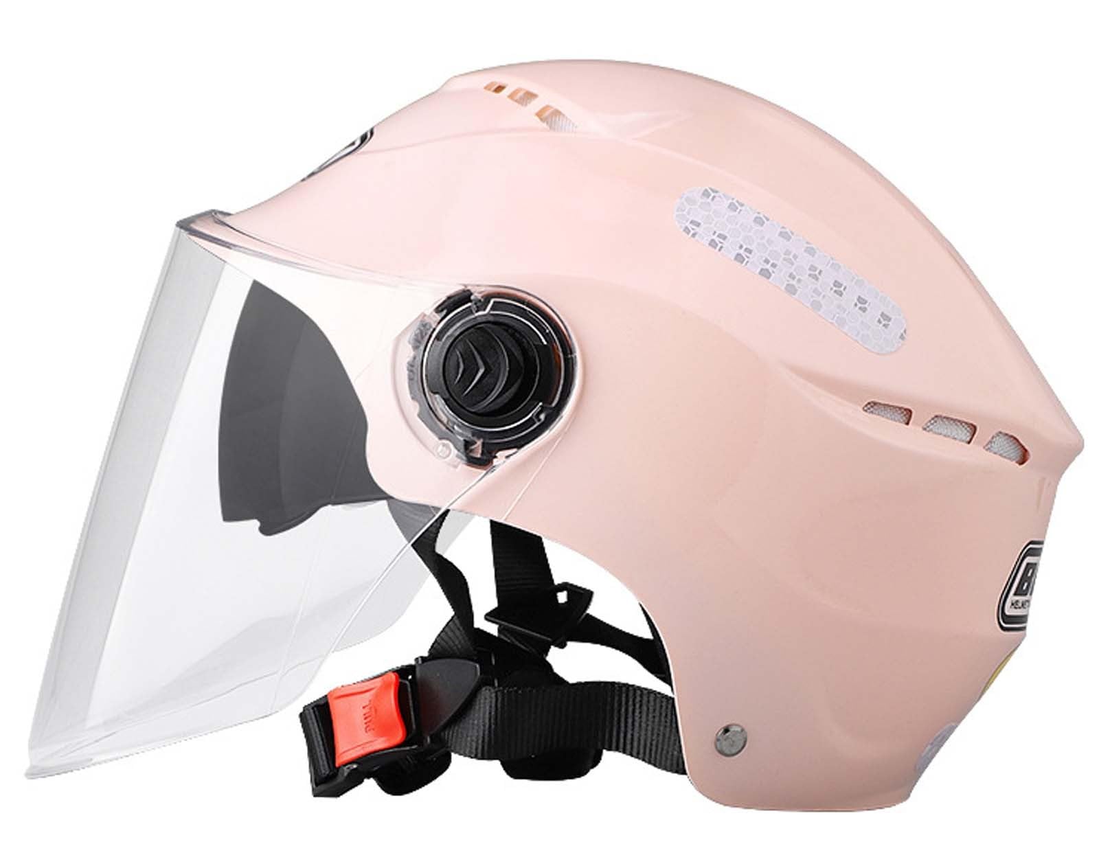 Retro-Jethelm für Motorrad, DOT/ECE-geprüft, Doppelspiegel, Retro-Halbhelm für Motorrad, belüfteter Retro-Halbhelm mit offenem Gesicht, 3/4-Retro-Halbhelm für Motorrad A,56-61CM von XLGNXXL