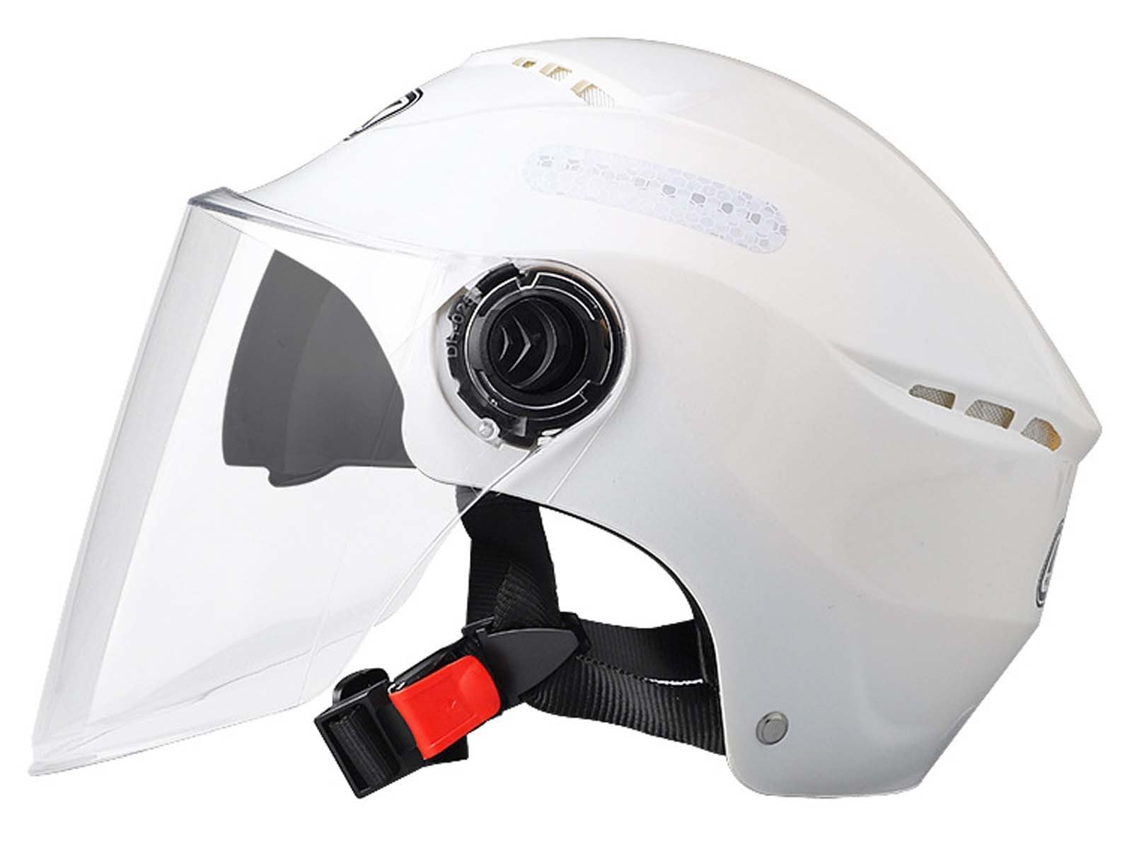 Retro-Jethelm für Motorrad, DOT/ECE-geprüft, Doppelspiegel, Retro-Halbhelm für Motorrad, belüfteter Retro-Halbhelm mit offenem Gesicht, 3/4-Retro-Halbhelm für Motorrad D,56-61CM von XLGNXXL