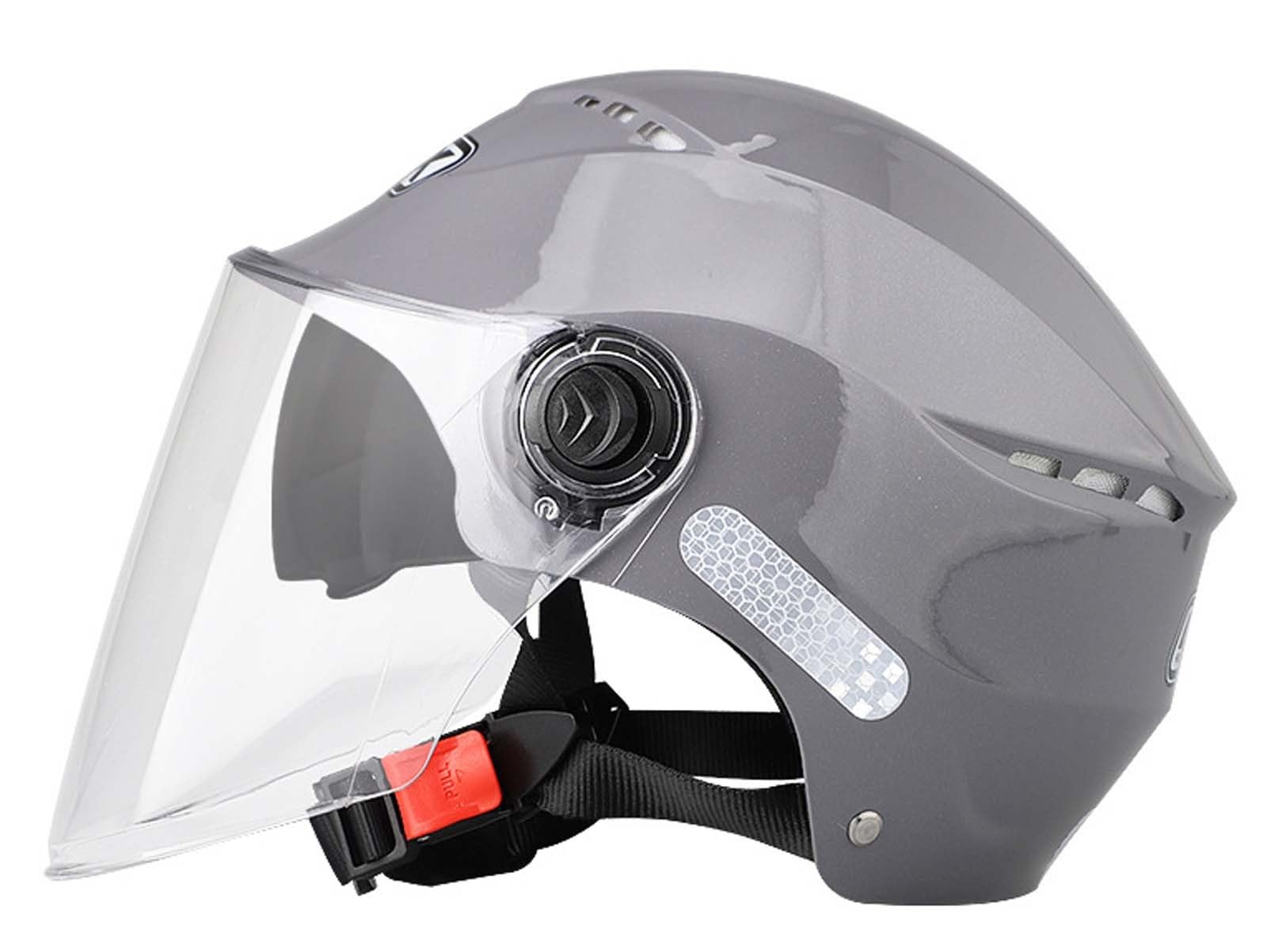 Retro-Jethelm für Motorrad, DOT/ECE-geprüft, Doppelspiegel, Retro-Halbhelm für Motorrad, belüfteter Retro-Halbhelm mit offenem Gesicht, 3/4-Retro-Halbhelm für Motorrad G,56-61CM von XLGNXXL