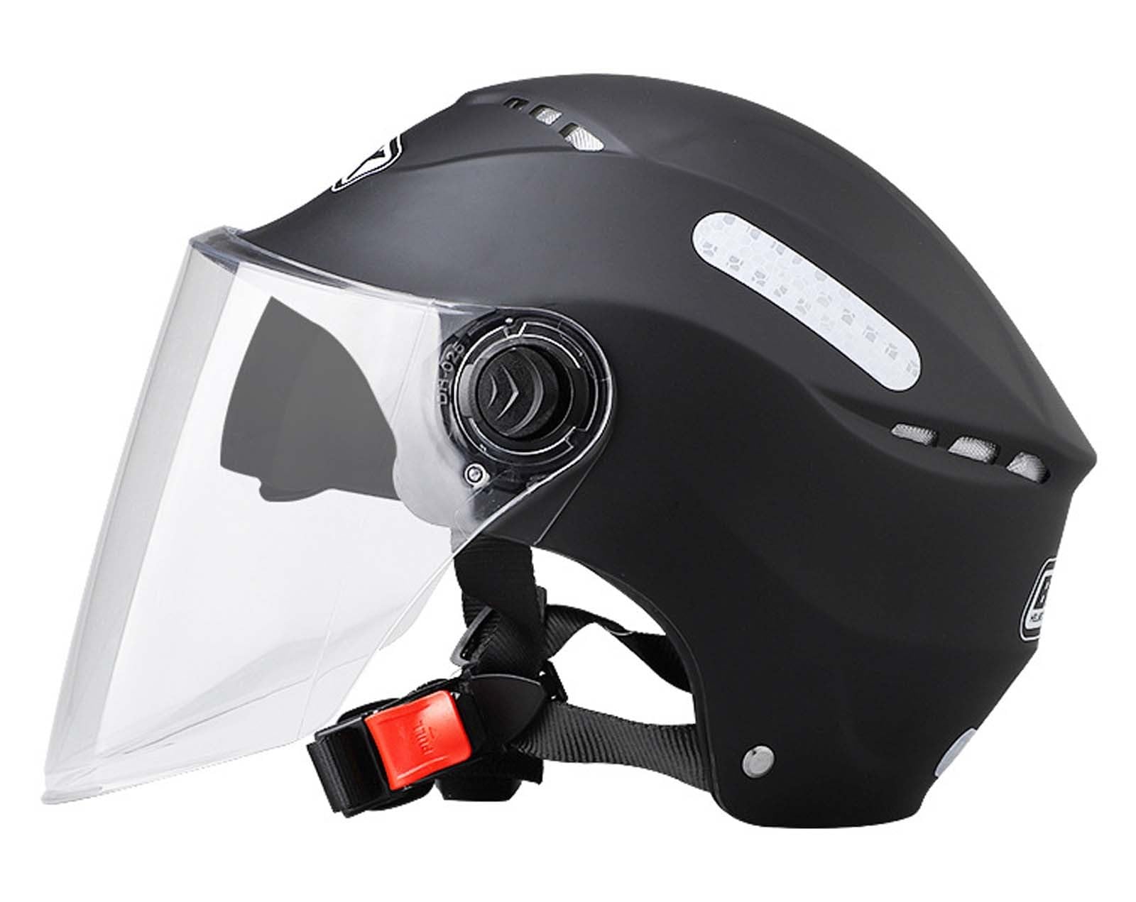 Retro-Jethelm für Motorrad, DOT/ECE-geprüft, Doppelspiegel, Retro-Halbhelm für Motorrad, belüfteter Retro-Halbhelm mit offenem Gesicht, 3/4-Retro-Halbhelm für Motorrad I,56-61CM von XLGNXXL