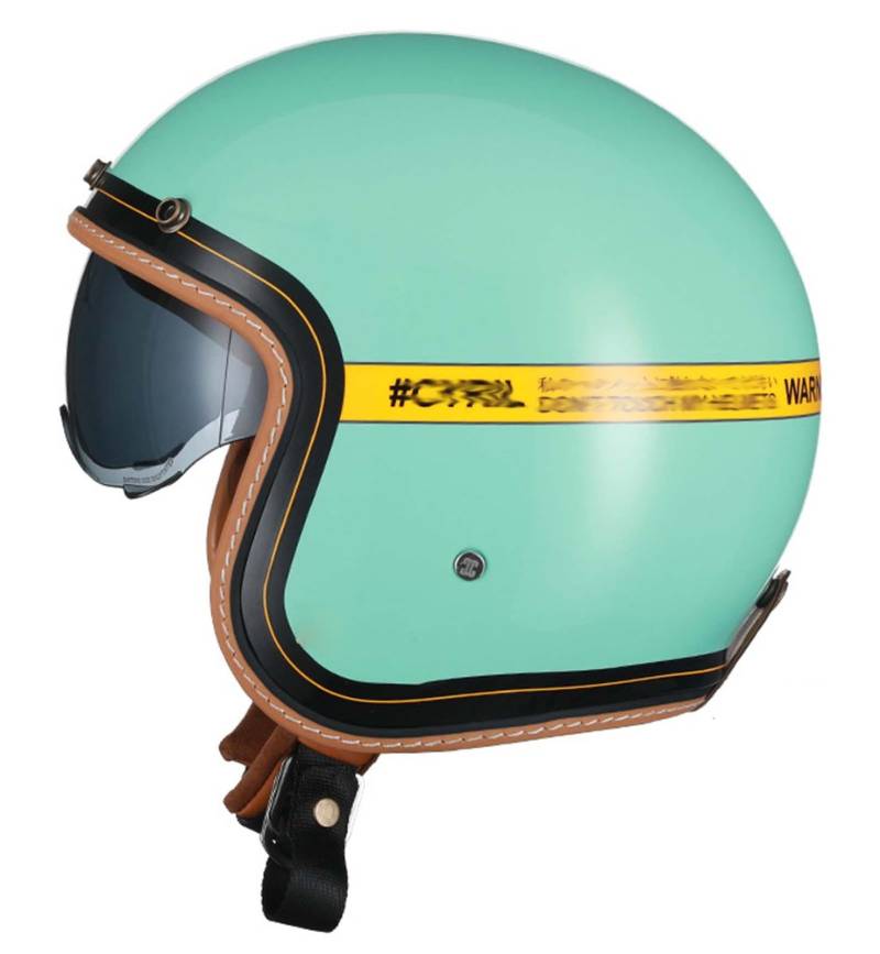 Retro-Jethelm für Motorradfahrer im Retro-Deutschen Stil, 3/4-Schutzhelm für Männer, Erwachsene und Frauen, mit HD-Gläsern, DOT-/ECE-zugelassener Motorrad-Jethelm A,XL von XLGNXXL