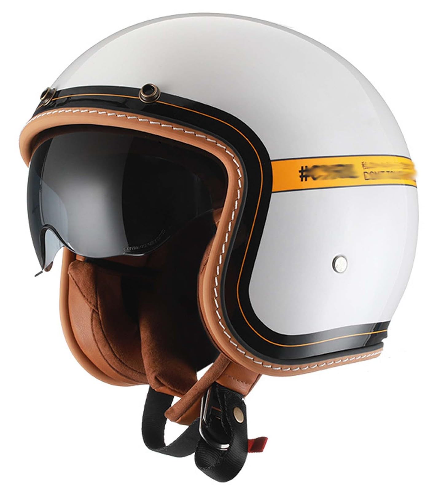 Retro-Jethelm für Motorradfahrer im Retro-Deutschen Stil, 3/4-Schutzhelm für Männer, Erwachsene und Frauen, mit HD-Gläsern, DOT-/ECE-zugelassener Motorrad-Jethelm C,L von XLGNXXL