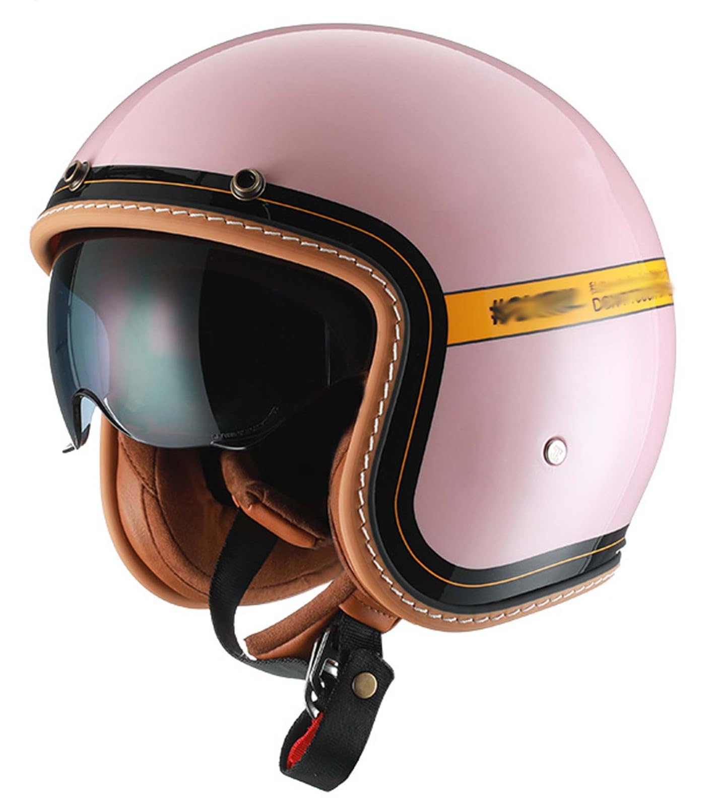 Retro-Jethelm für Motorradfahrer im Retro-Deutschen Stil, 3/4-Schutzhelm für Männer, Erwachsene und Frauen, mit HD-Gläsern, DOT-/ECE-zugelassener Motorrad-Jethelm E,L von XLGNXXL