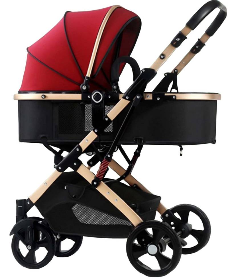 XLGNXXL Kinderwagen zum Sitzen oder Liegen, leicht und zusammenklappbar, Zwei-Wege-Stoßdämpfung, geeignet für Babys im Alter von 0-3 Jahren A,34 * 73 * 105cm von XLGNXXL