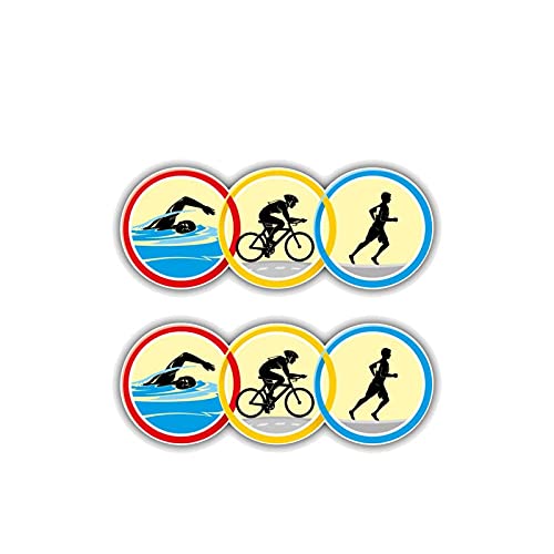 Xlnb. 2X 11.1cm * 4,2 cm Triathlon Sport Autoaufkleber PVC lustige reflektierende Aufkleber von XLNB