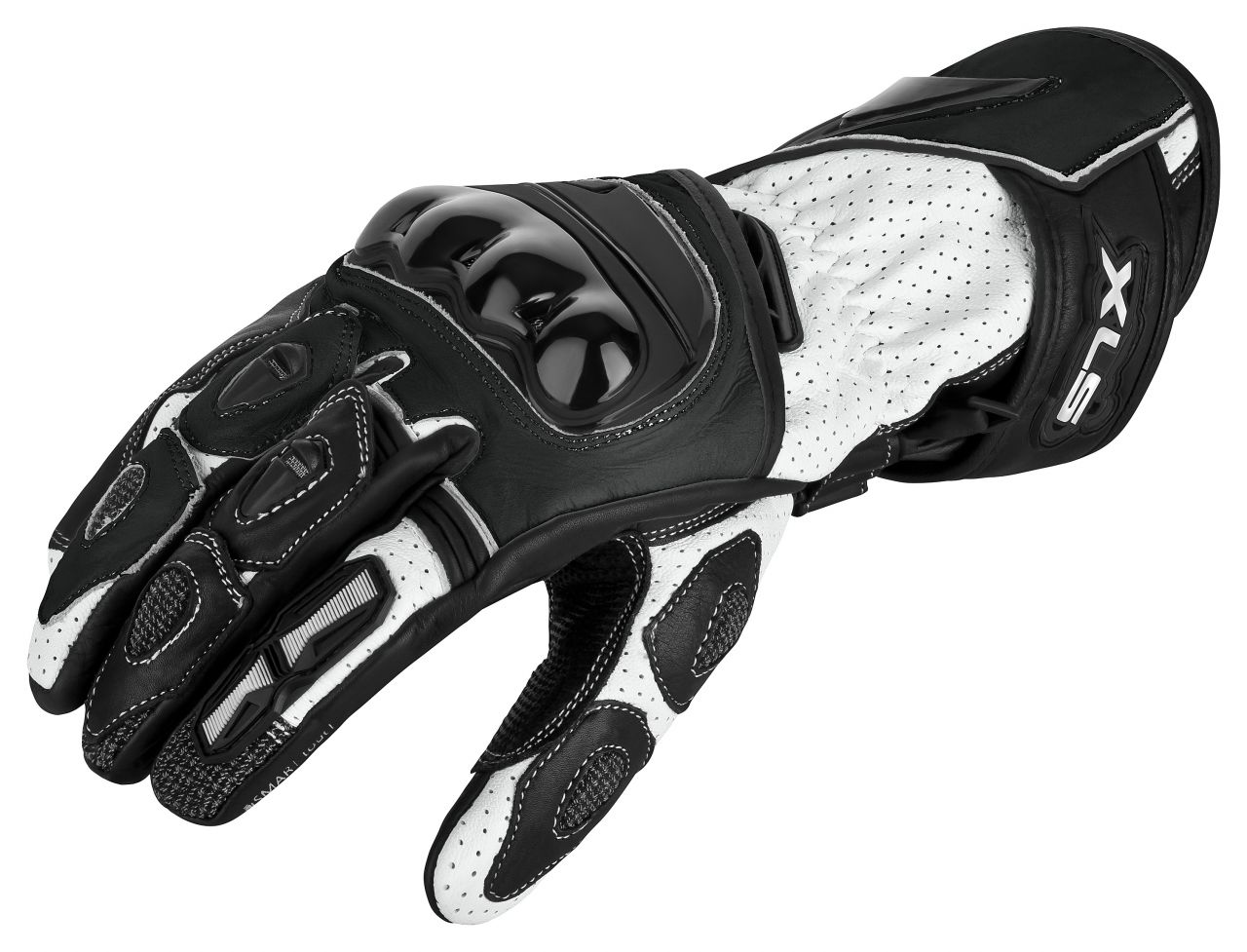 Motorradhandschuhe von XLS Race Line Schwarz Weiß von XLS