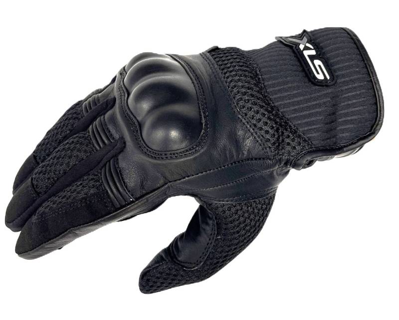 XLS kurze Motorradhandschuhe Mesh Summer Schwarz von XLS