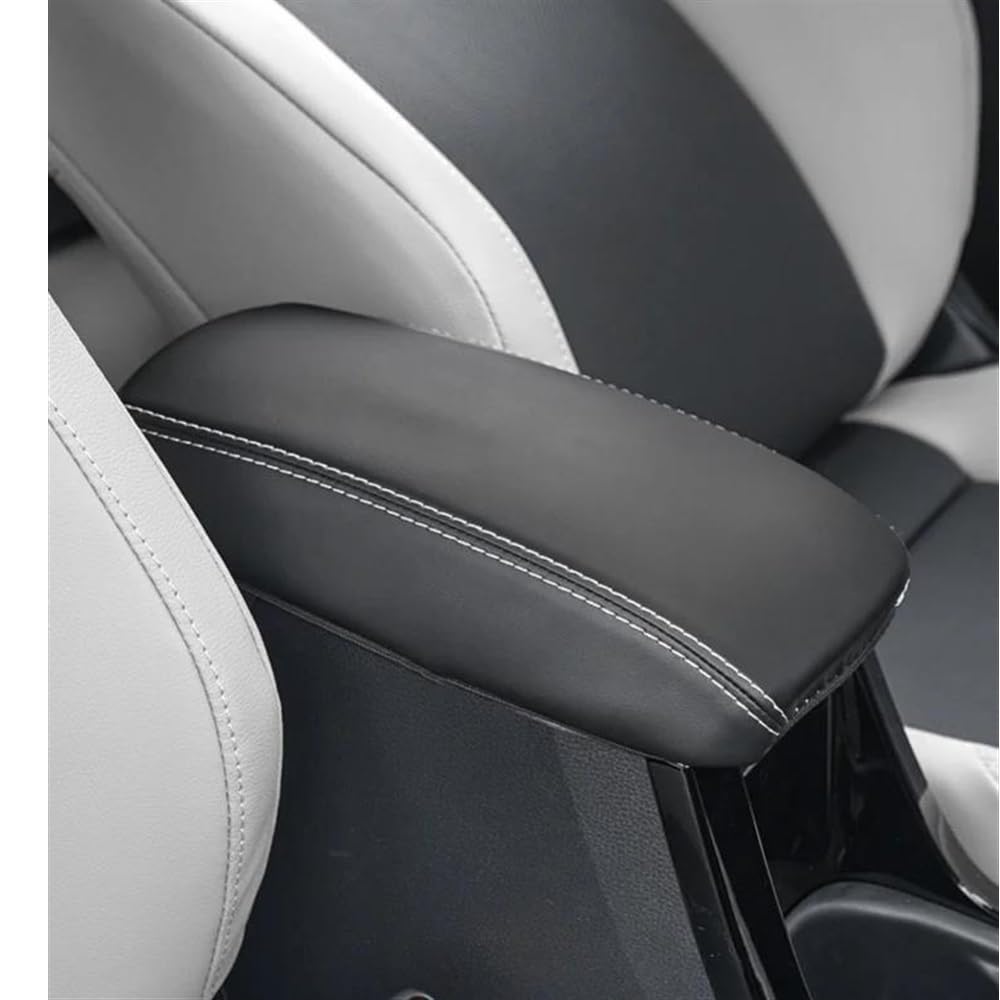 Armlehnen PU Leder Armlehnen Lagerung Box Abdeckung Trim Fall Auto Styling Zubehör Fit Für Corolla Für Kreuz XG10 2021 2022 2023 Hybrid(White line) von XLXMKNKPDZ