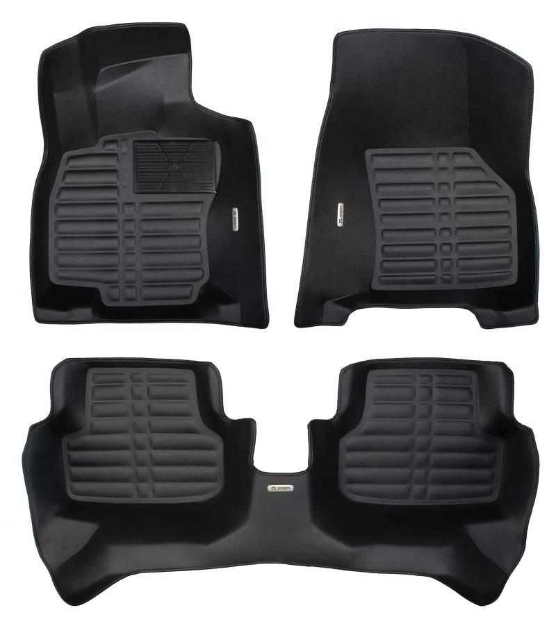 XMATS Premium Leder Automatten für VW Golf 7 (VII) 2012-2019 Automatik | Luxus Design Fußmatten mit hohem Rand | Passt Nicht in Schaltgetriebe!! von XMATS