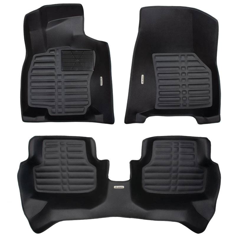 XMATS Premium Leder Fußmatten Set für VW Polo 5 2008-2017 | Luxus Design Automatten mit hohem Rand von XMATS