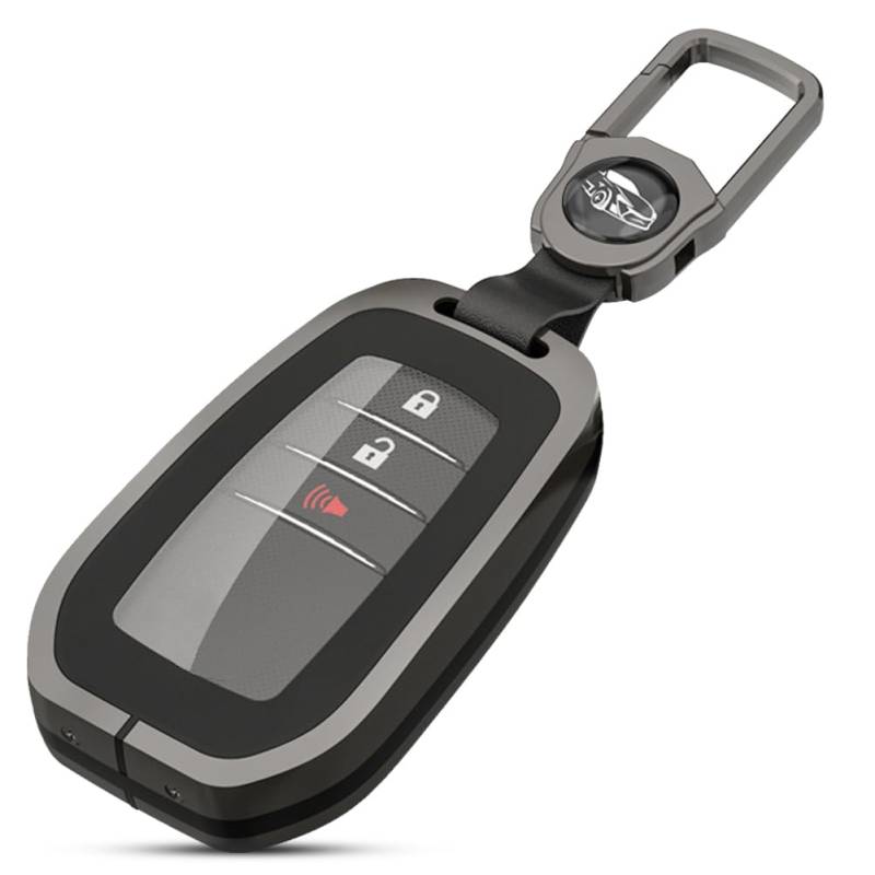 XMSCN für Toyota Autoschlüsselabdeckung, für Toyota Yaris Cross Yaris Hybrid Rav4 Aygo GR Sport, Schlüsselloses Smartcard-Etui aus Zinklegierung, Smart Remote Key-Zubehör von XMSCN