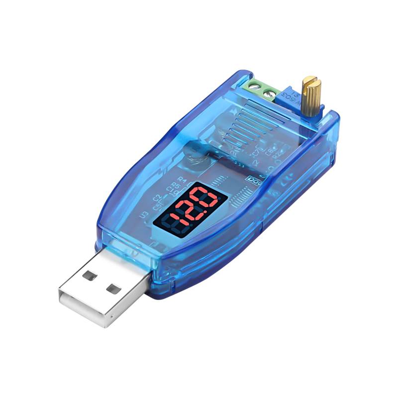 XMSJSIY DC Steckverbinder USB Buck Boost Konverter Spannungsregler 5V zu 1.8V 3.3V 5V 9V 12V 24V justieren Step Up Step Down Netzteil Modul Max 3W USB Netzteil mit LED Voltmeter von XMSJSIY