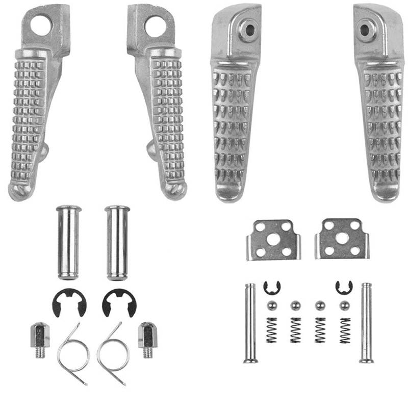 XMT-MOTOR Motorrad Vordere und Hintere Fußrasten Kompatibel mit Kawasaki ZX6R 2003-2011 Z750 2007-2010 Z1000 2007-2012 Ninja ZX-10R 2004-2012 (Silber) von XMT-MOTOR