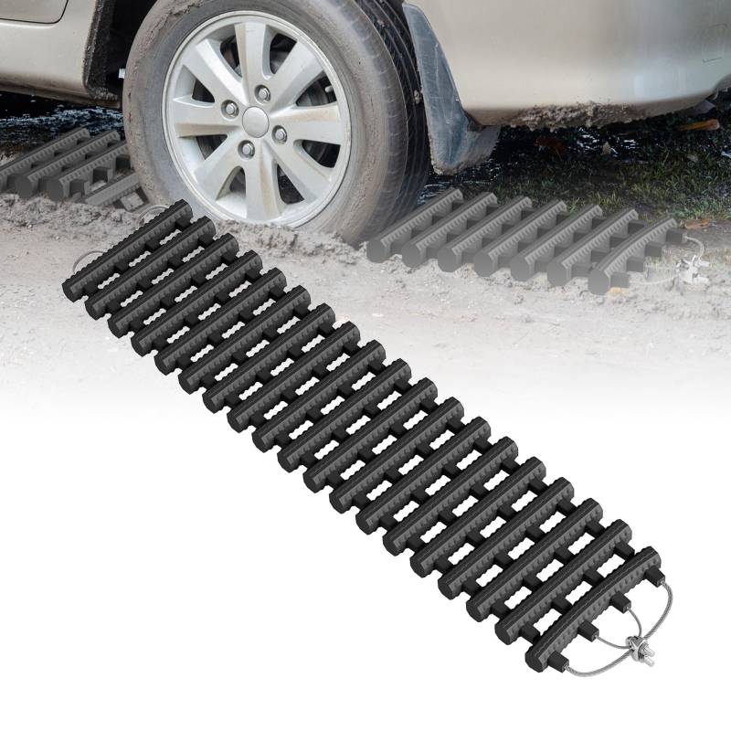 2 Stück 80cm Faltbare Traktionshilfe Set mit Tragetasche– Anfahrhilfe für Wohnmobil, Offroad, Camping und Notfälle, Ideal für Schnee, Eis und Schlamm, Leicht zu Tragen und Einfach zu Transportieren von XMTECH