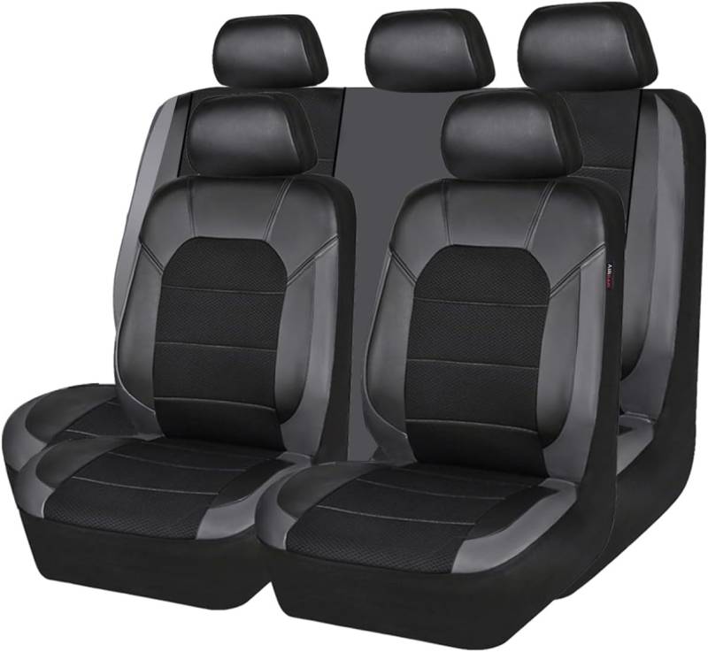 Maßgeschneidert Lederhaut Car Seat Covers für Audi Q2 Q3 8U Q3 Q5 8R Q5 e-tron Sportback Q7 4L Q7 4M Q8 B4 8G, strapazierfähige Bezüge IN Stepp, Reißverschlussdesign und reservierte Öffnungslöcher von XMXRhdch