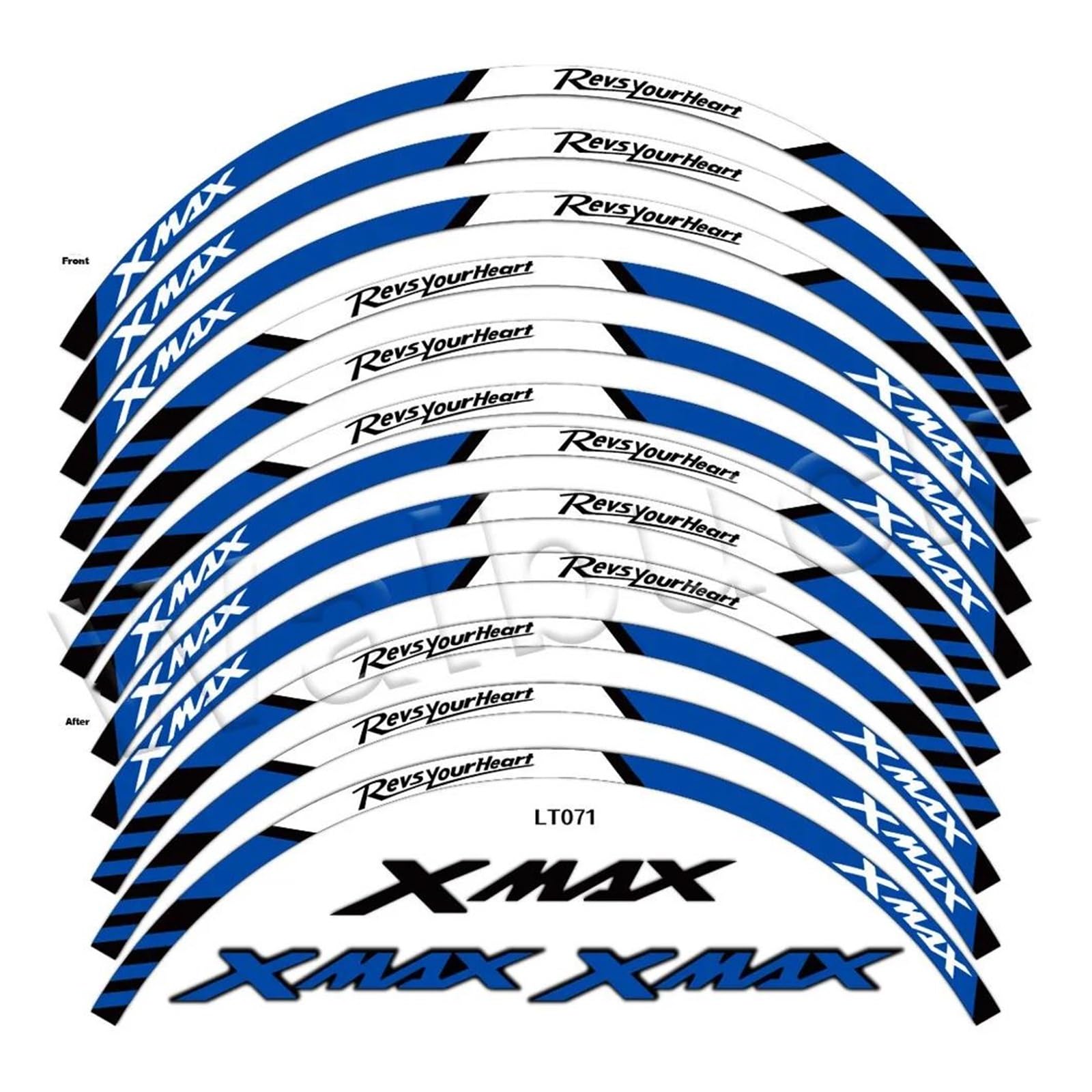 Personalisiert Für Yamaha Xmax 150 250 300 Xmax300 Xmax250 Xmax150 Rad Aufkleber Roller Felge Streifen Klebeband Aufkleber(Natural 3a) von XNASU