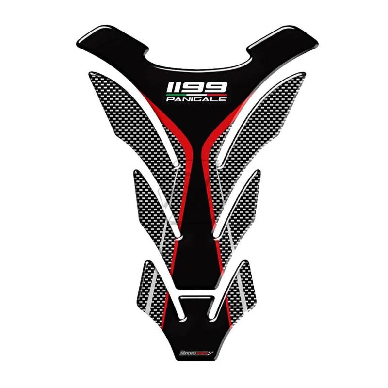 XNASU Personalisiert Für Ducati 1199 Panigale RS 3D Aufkleber Gas Tank Pad Schutz Aufkleber(Black B) von XNASU