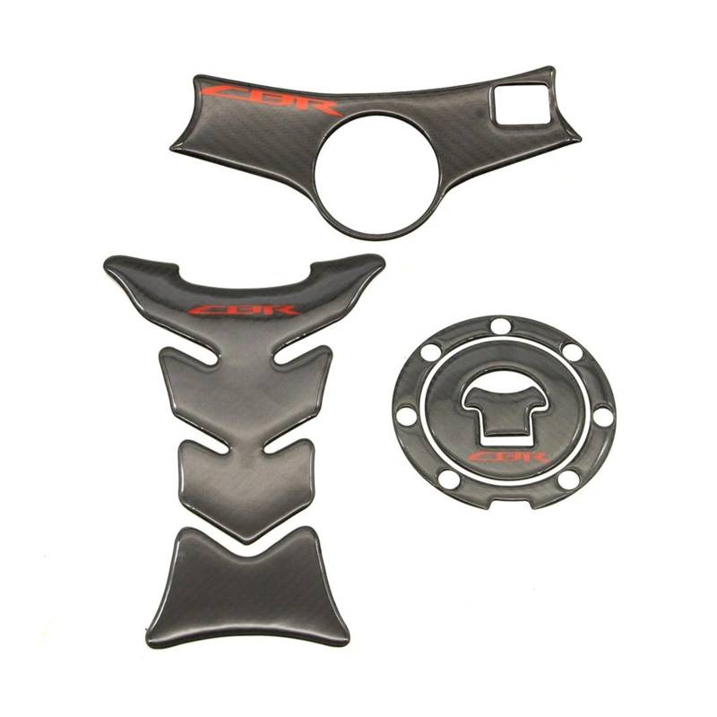 XNASU Personalisiert Für Honda CBR600F4 CBR600F4i 1999-2006 3D Kraftstofftank Pad Aufkleber Schutz Triple Clamp Aufkleber(Black A) von XNASU